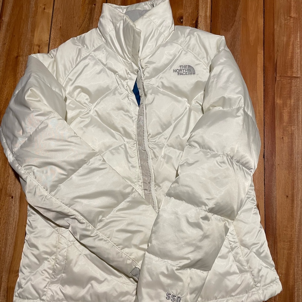 The North Face White Down Puffer Jacket medium